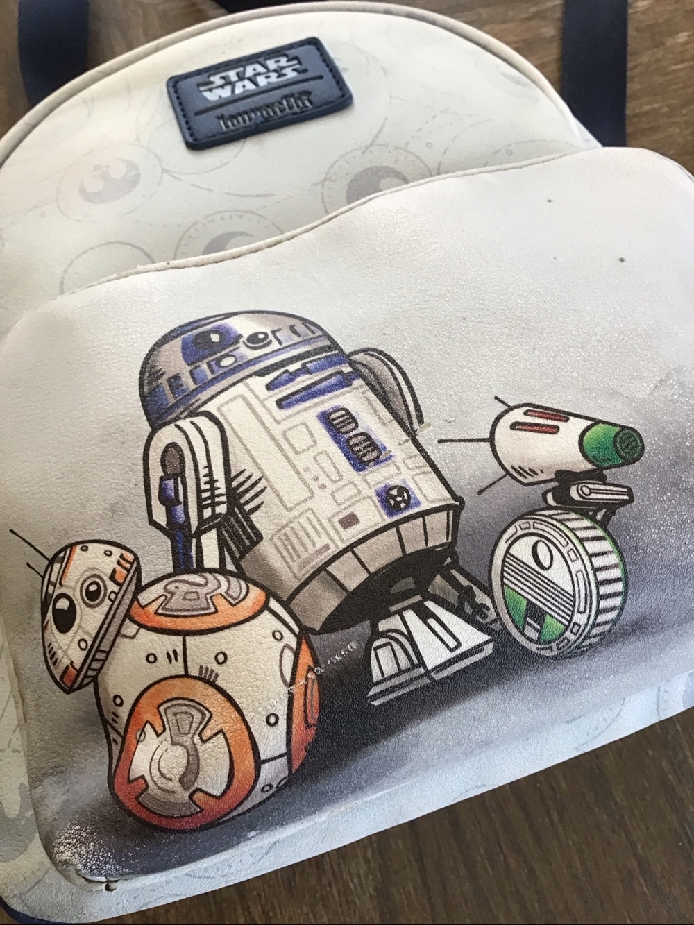 Loungefly Star Wars mini backpack features R2-D2 and BB-8 graphics